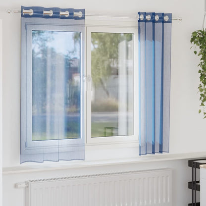 vidaXL Voile Vorhänge mit Ösen 2 Stk. Königsblau