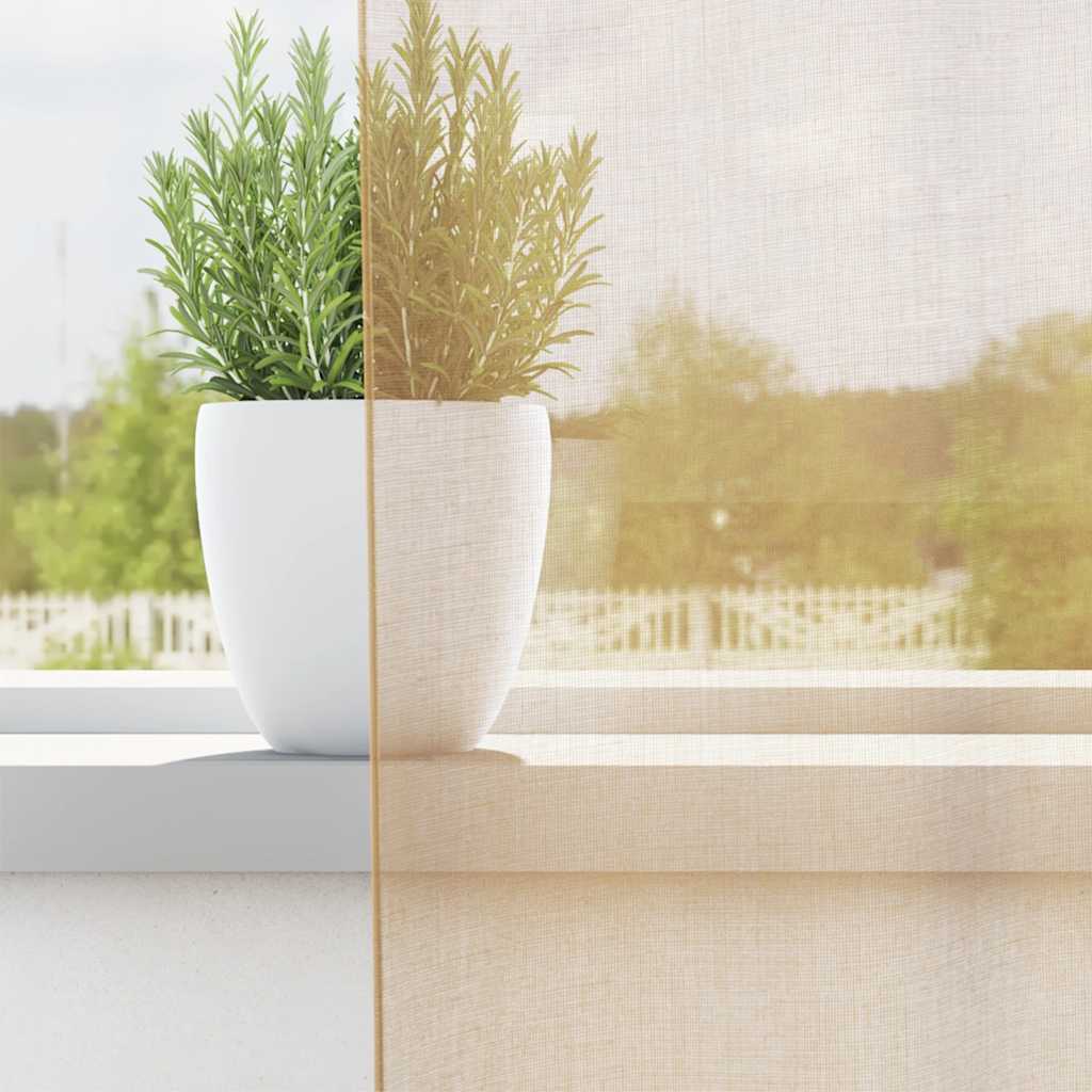 Voile Vorhänge mit Ösen 2 Stk. Sandfarbe