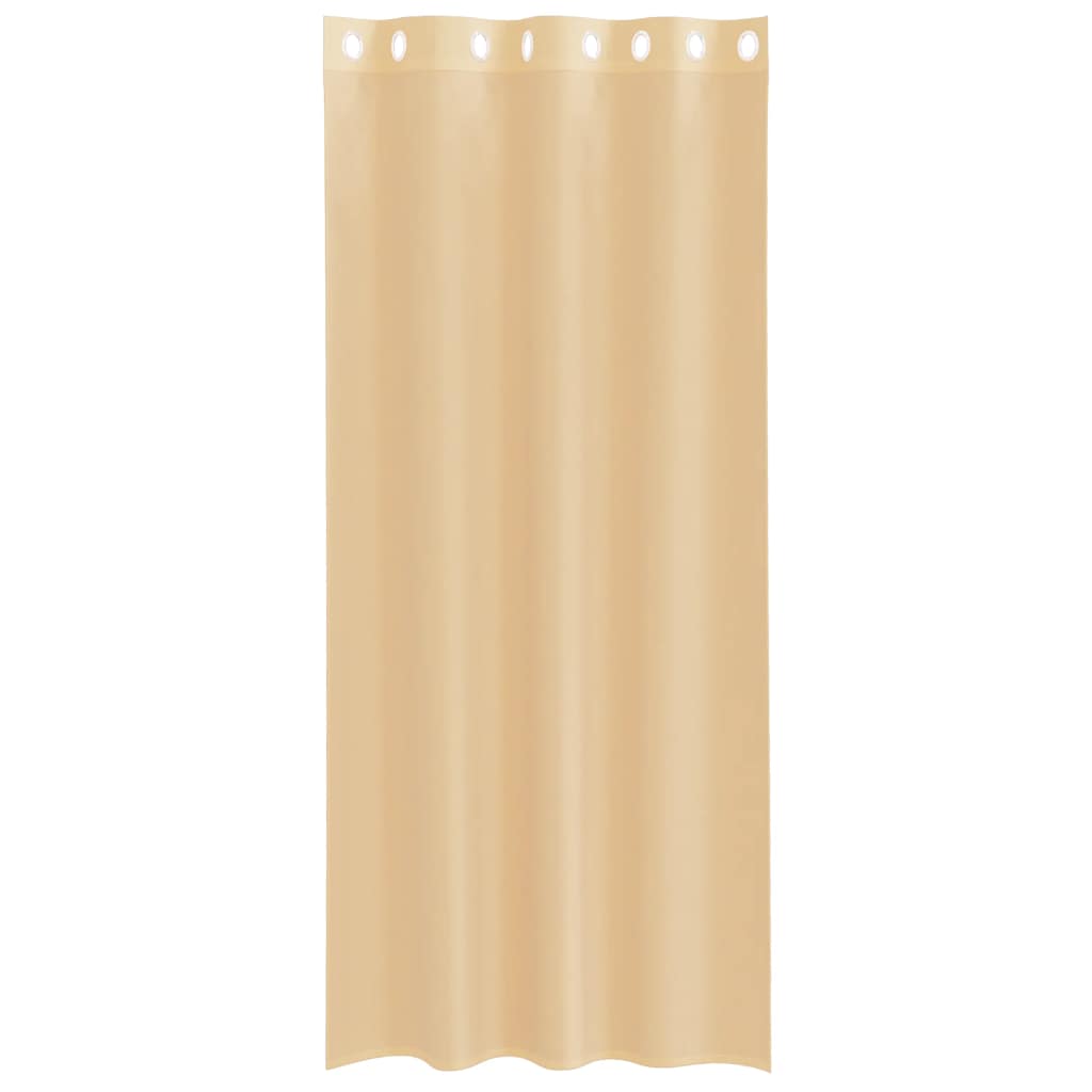 vidaXL Voile Vorhänge mit Ösen 2 Stk. Sandfarbe