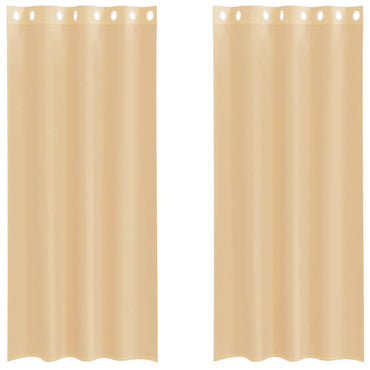 vidaXL Voile Vorhänge mit Ösen 2 Stk. Sandfarbe