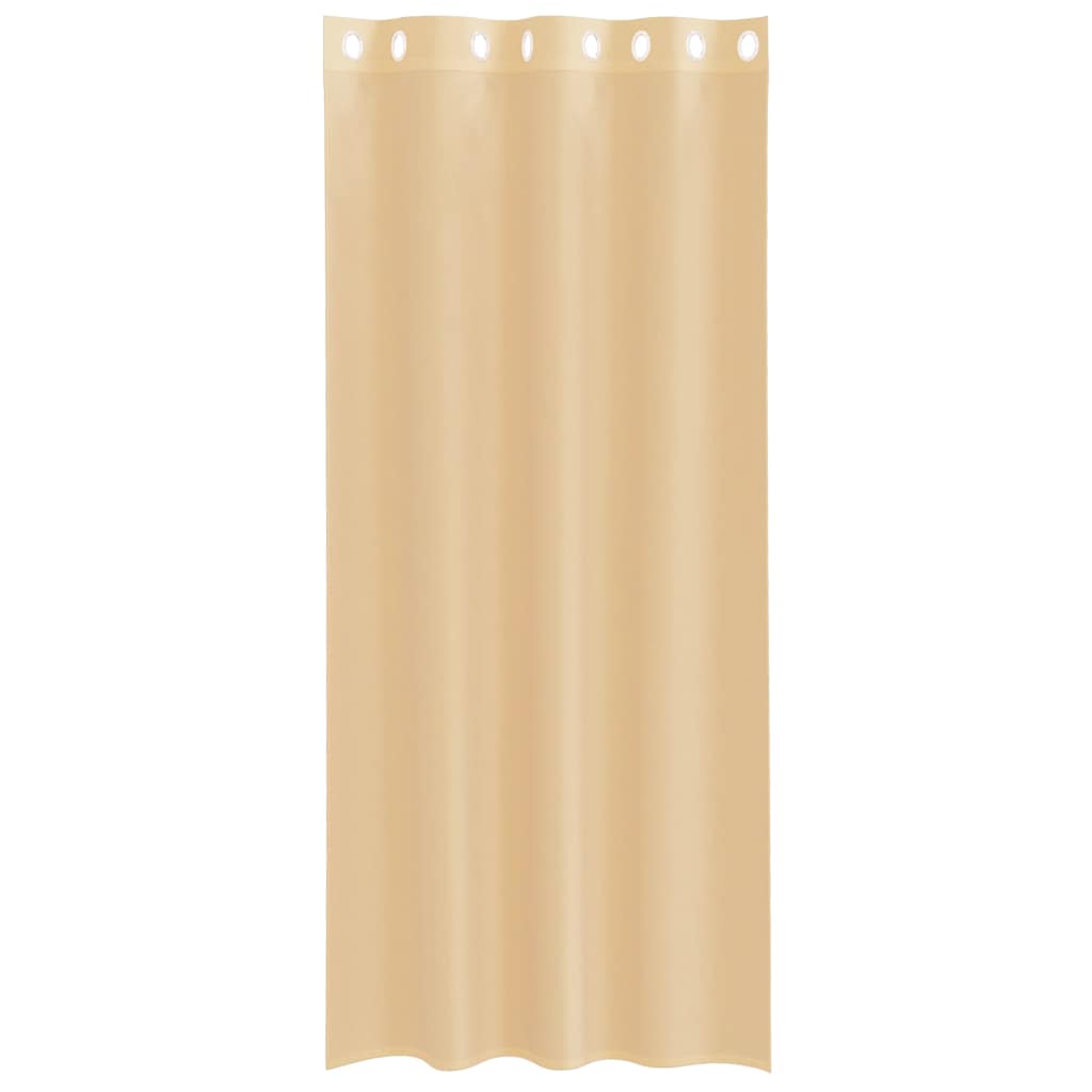 vidaXL Voile Vorhänge mit Ösen 2 Stk. Sandfarbe