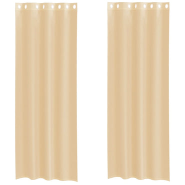 vidaXL Voile Vorhänge mit Ösen 2 Stk. Sandfarbe
