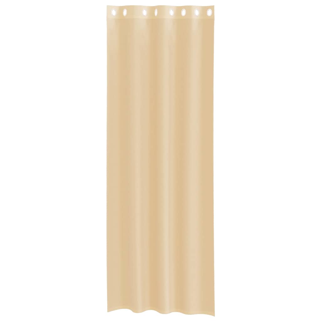 vidaXL Voile Vorhänge mit Ösen 2 Stk. Sandfarbe