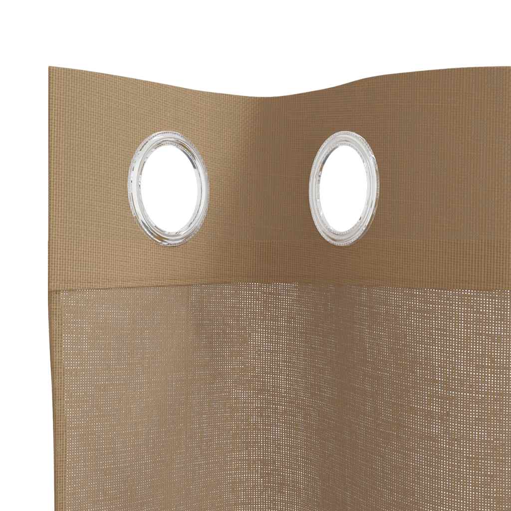 vidaXL Voile Vorhänge mit Ösen 2 Stk. Hellbraun