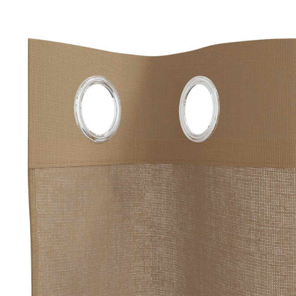 vidaXL Voile Vorhänge mit Ösen 2 Stk. Hellbraun
