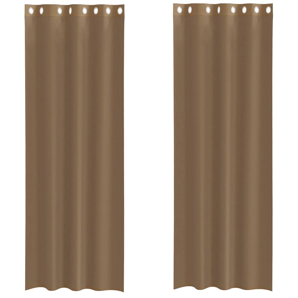 Voile Vorhänge mit Ösen 2 Stk. Hellbraun