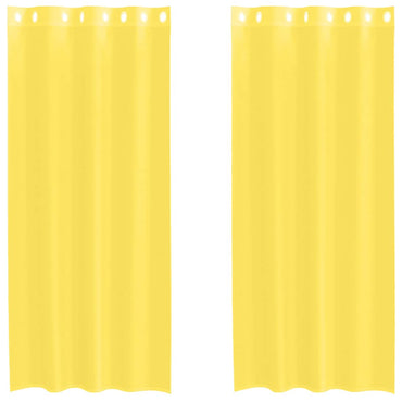 vidaXL Rideaux voiles à œillets 2 pcs Jaune