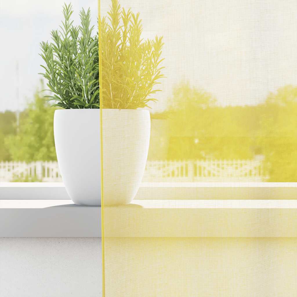 Voile Vorhänge mit Ösen 2 Stk. Gelb