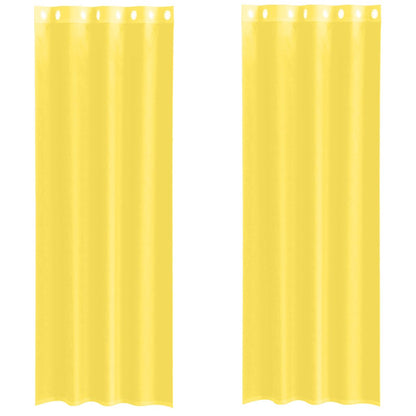 vidaXL Voile Vorhänge mit Ösen 2 Stk. Gelb