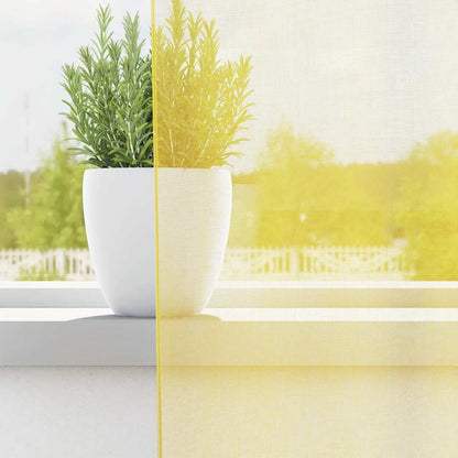 vidaXL Voile Vorhänge mit Ösen 2 Stk. Gelb