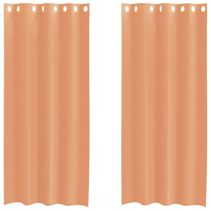 vidaXL Voile Vorhänge mit Ösen 2 Stk. Terrakotta