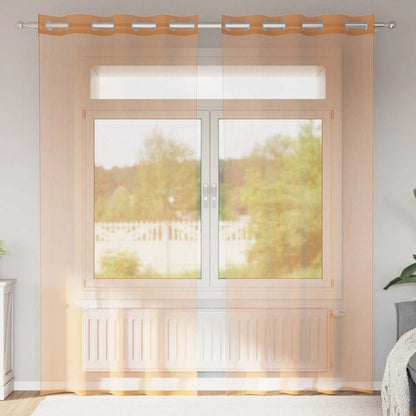 vidaXL Voile Vorhänge mit Ösen 2 Stk. Terrakotta
