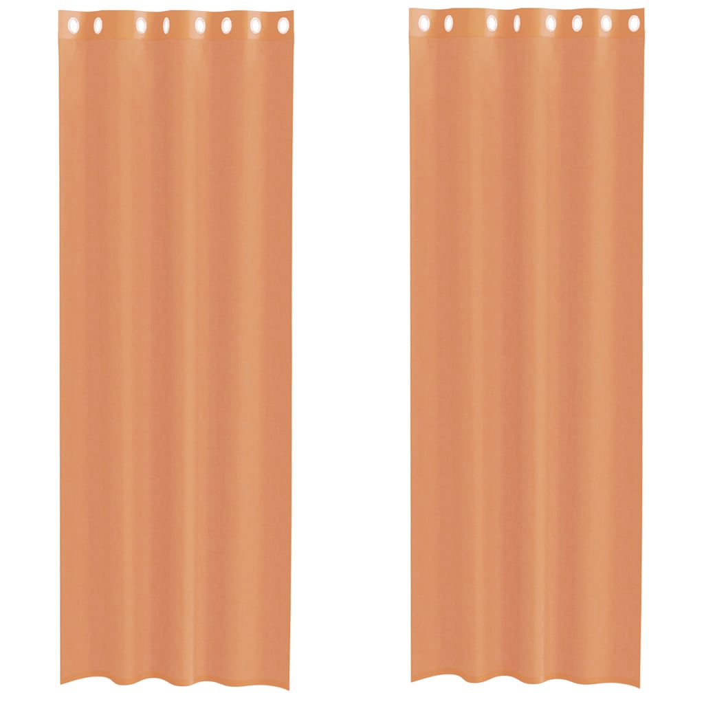 vidaXL Voile Vorhänge mit Ösen 2 Stk. Terrakotta