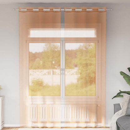 vidaXL Voile Vorhänge mit Ösen 2 Stk. Terrakotta