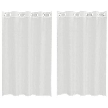 Voile Vorhänge mit Ösen 2 Stk. Weiß