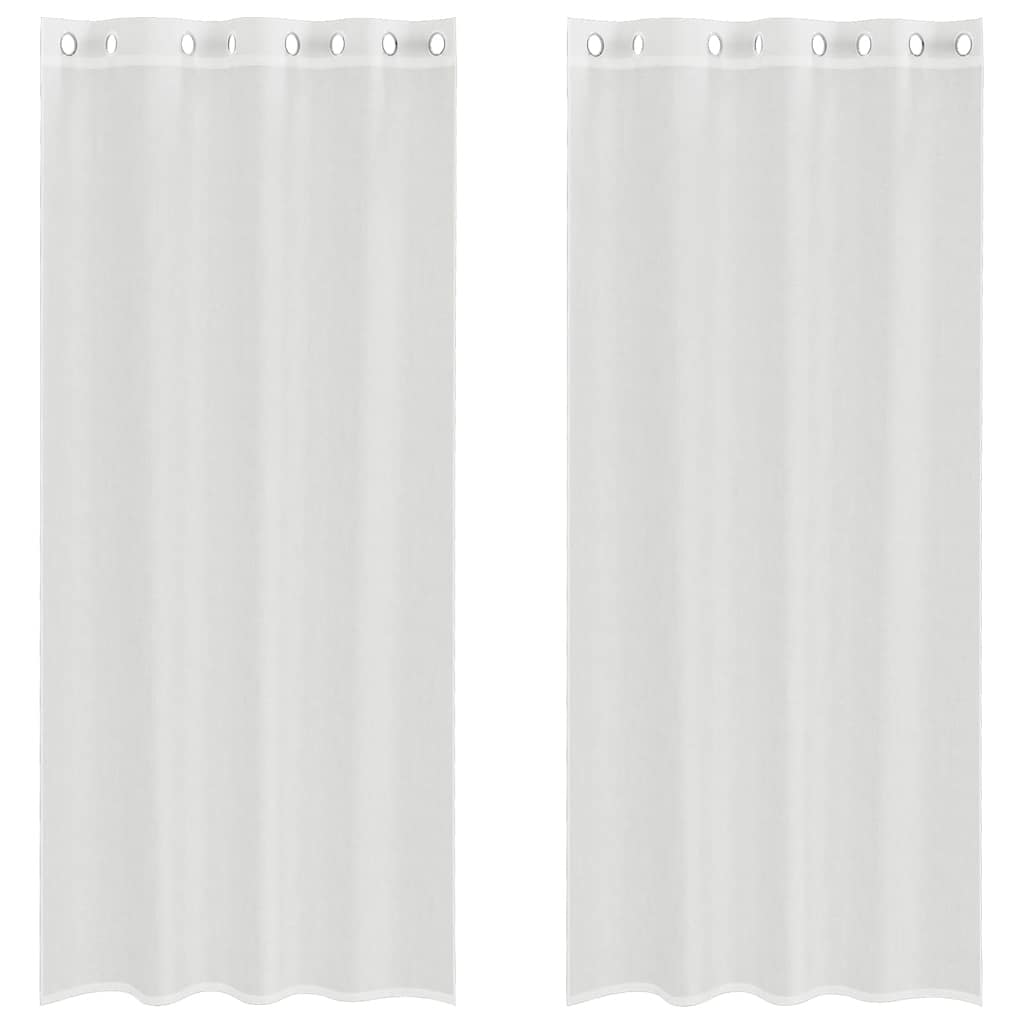 vidaXL Voile Vorhänge mit Ösen 2 Stk. Weiß
