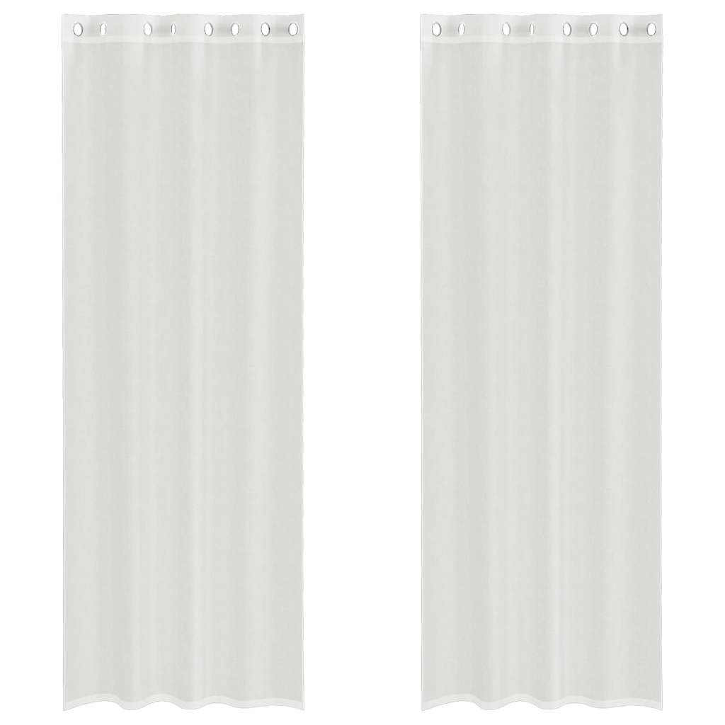 vidaXL Voile Vorhänge mit Ösen 2 Stk. Weiß