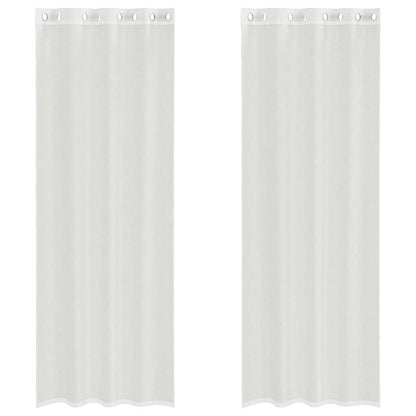 vidaXL Voile Vorhänge mit Ösen 2 Stk. Weiß