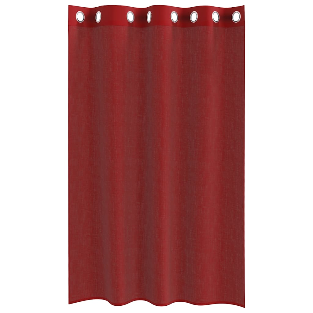 vidaXL Voile Vorhänge mit Ösen 2 Stk. Weinrot
