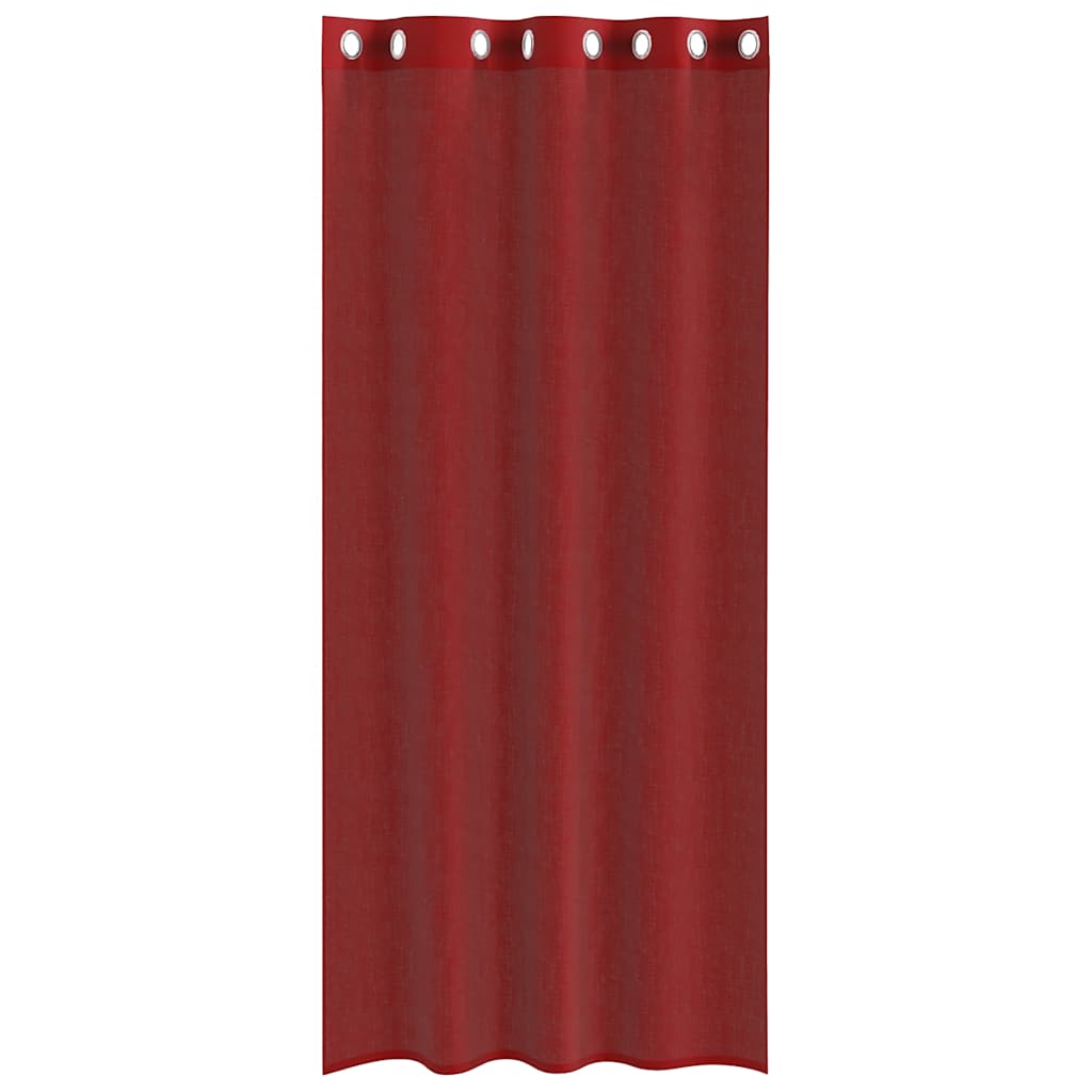 vidaXL Voile Vorhänge mit Ösen 2 Stk. Weinrot