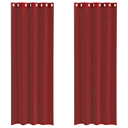 Voile Vorhänge mit Ösen 2 Stk. Weinrot