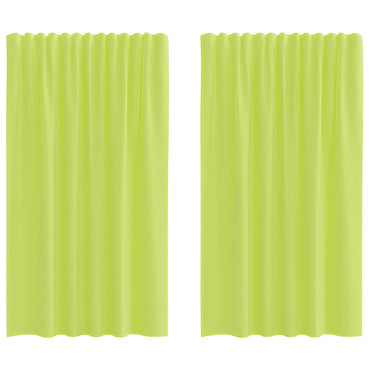 vidaXL Voile Vorhänge mit Stangentaschen 2 Stk. Apfelgrün