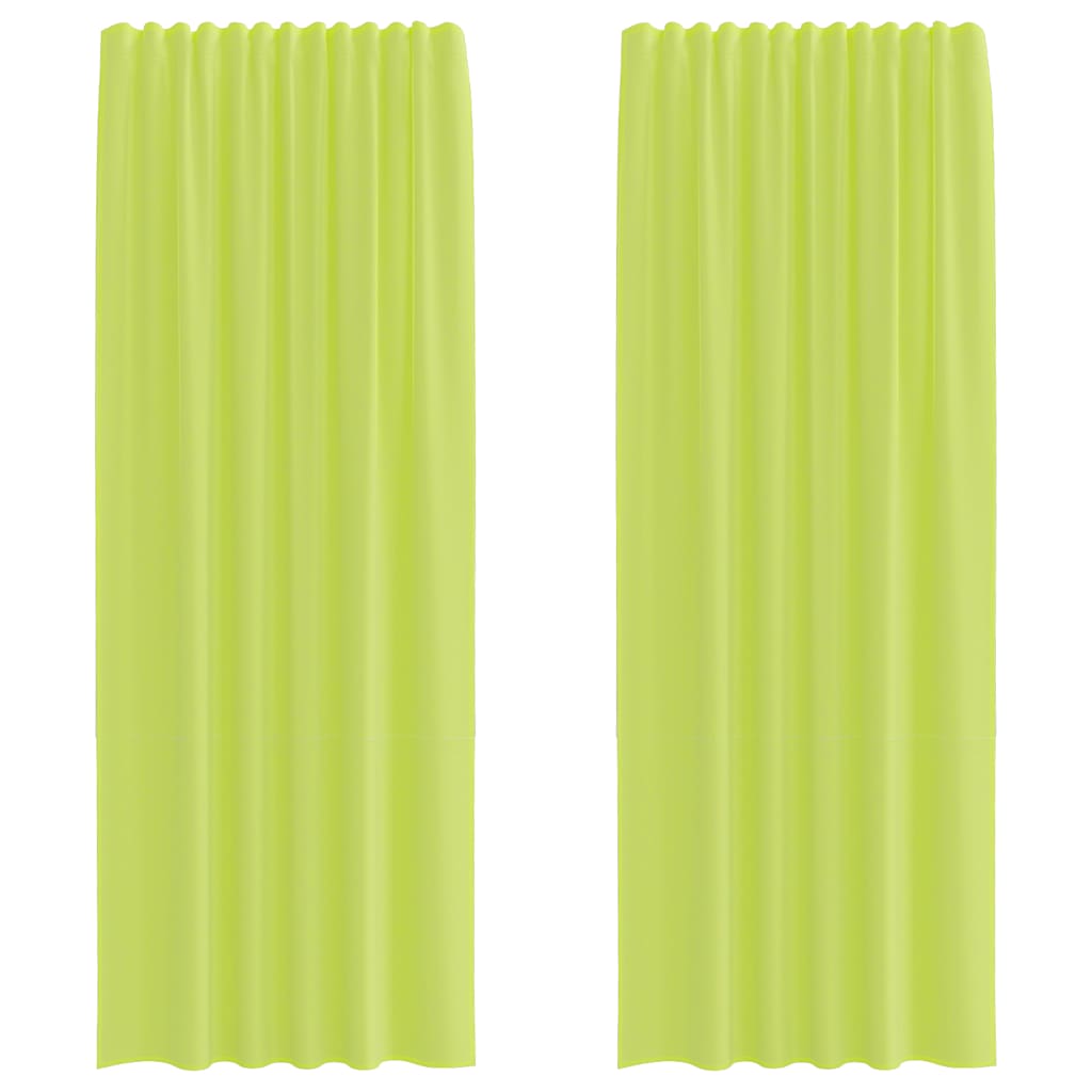 vidaXL Voile Vorhänge mit Stangentaschen 2 Stk. Apfelgrün