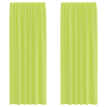 vidaXL Voile Vorhänge mit Stangentaschen 2 Stk. Apfelgrün