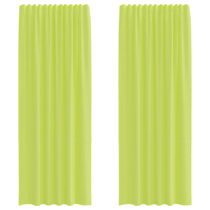 vidaXL Voile Vorhänge mit Stangentaschen 2 Stk. Apfelgrün