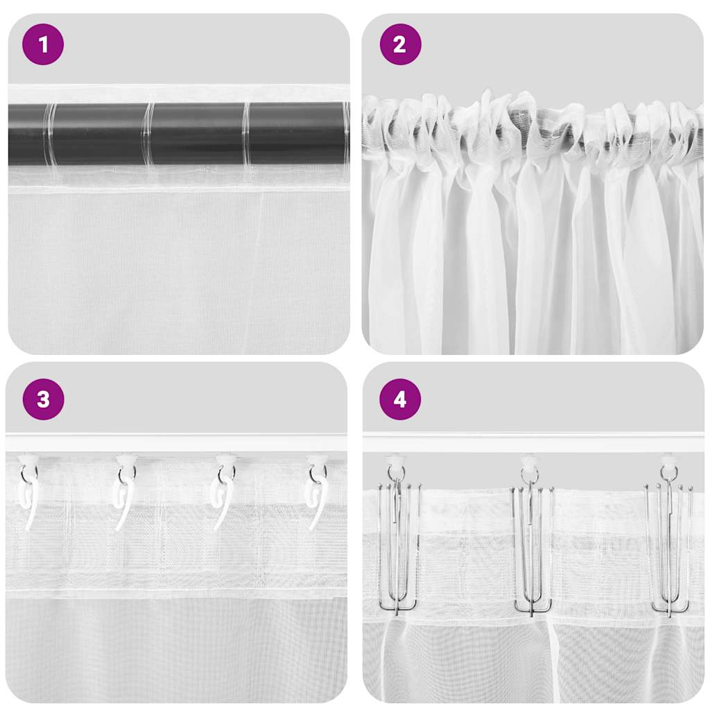vidaXL Voile Vorhänge mit Stangentaschen 2 Stk. Apfelgrün