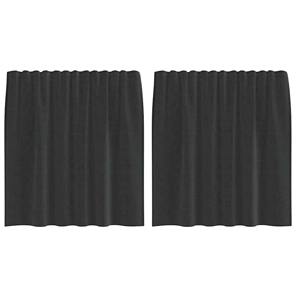 vidaXL Voile Vorhänge mit Stangentaschen 2 Stk. Schwarz