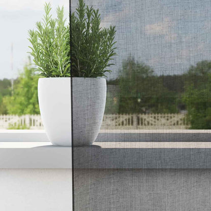 vidaXL Voile Vorhänge mit Stangentaschen 2 Stk. Schwarz