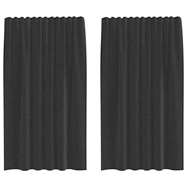 vidaXL Voile Vorhänge mit Stangentaschen 2 Stk. Schwarz