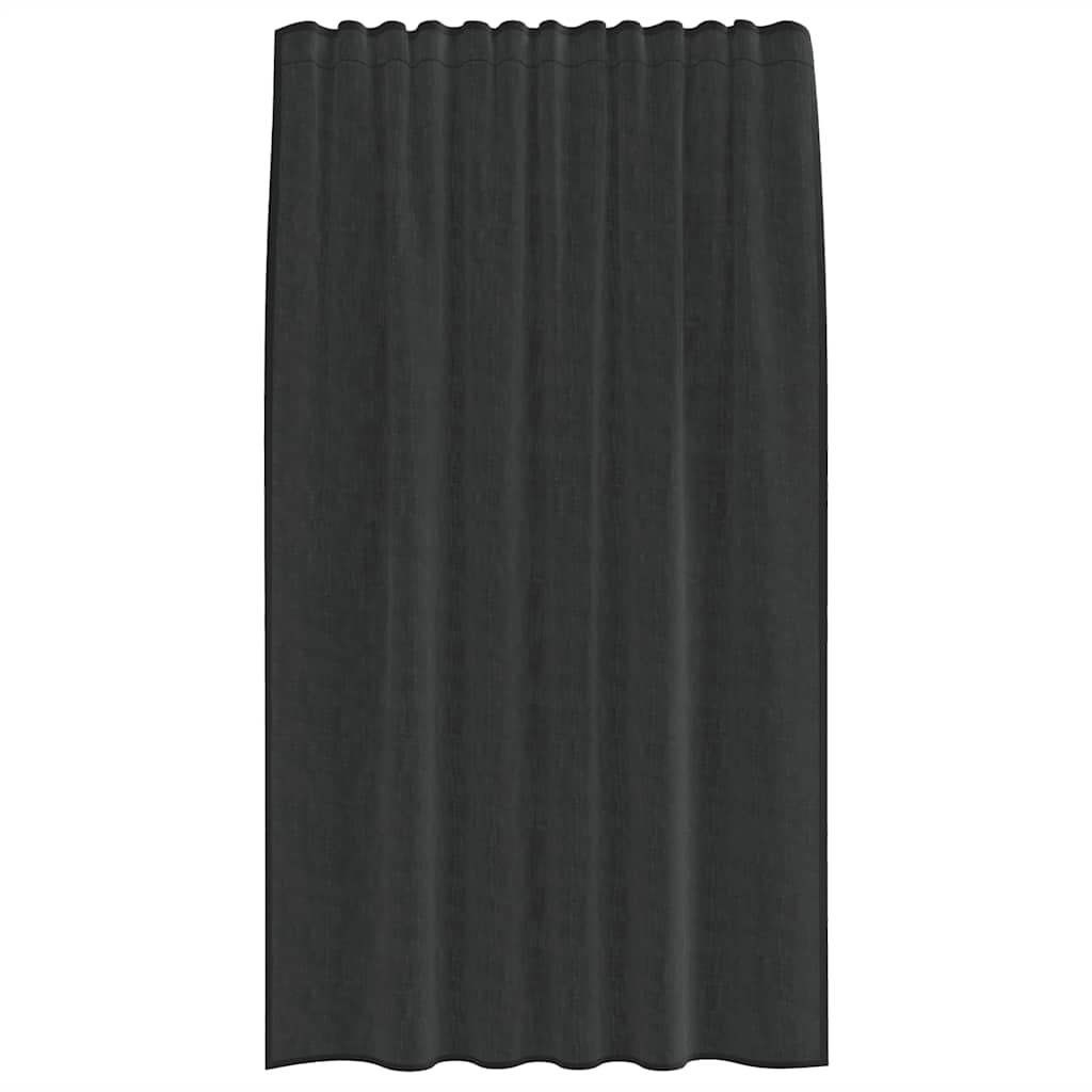 vidaXL Voile Vorhänge mit Stangentaschen 2 Stk. Schwarz