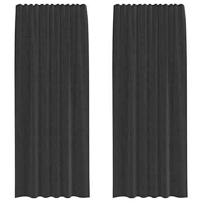 vidaXL Voile Vorhänge mit Stangentaschen 2 Stk. Schwarz