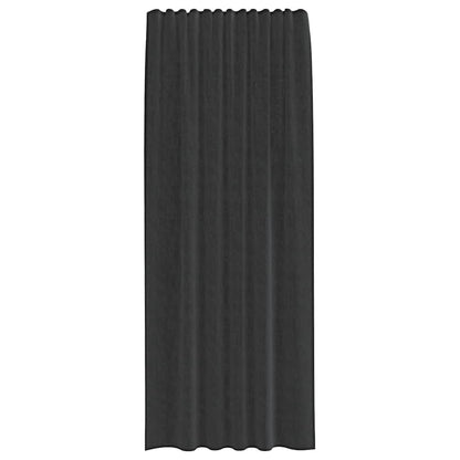 vidaXL Voile Vorhänge mit Stangentaschen 2 Stk. Schwarz
