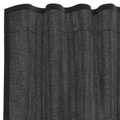 vidaXL Voile Vorhänge mit Stangentaschen 2 Stk. Schwarz