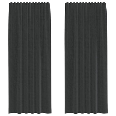 vidaXL Voile Vorhänge mit Stangentaschen 2 Stk. Schwarz