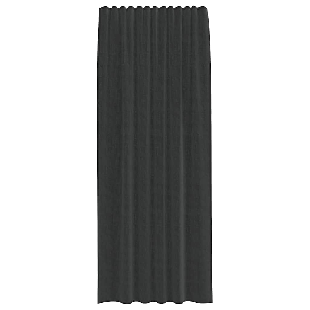 vidaXL Voile Vorhänge mit Stangentaschen 2 Stk. Schwarz