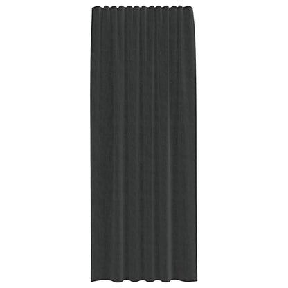 vidaXL Voile Vorhänge mit Stangentaschen 2 Stk. Schwarz