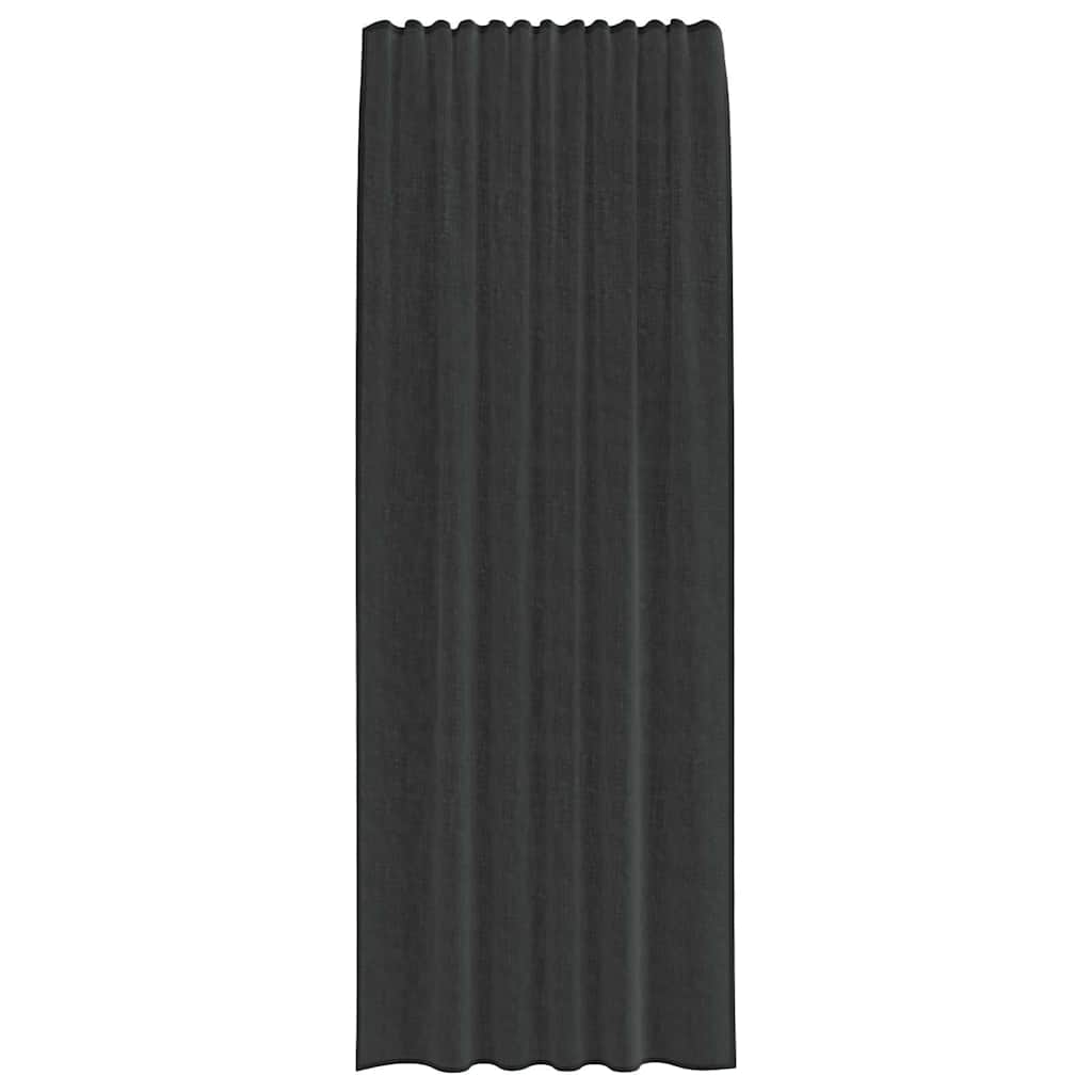 vidaXL Voile Vorhänge mit Stangentaschen 2 Stk. Schwarz
