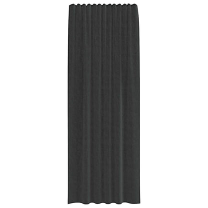 vidaXL Voile Vorhänge mit Stangentaschen 2 Stk. Schwarz