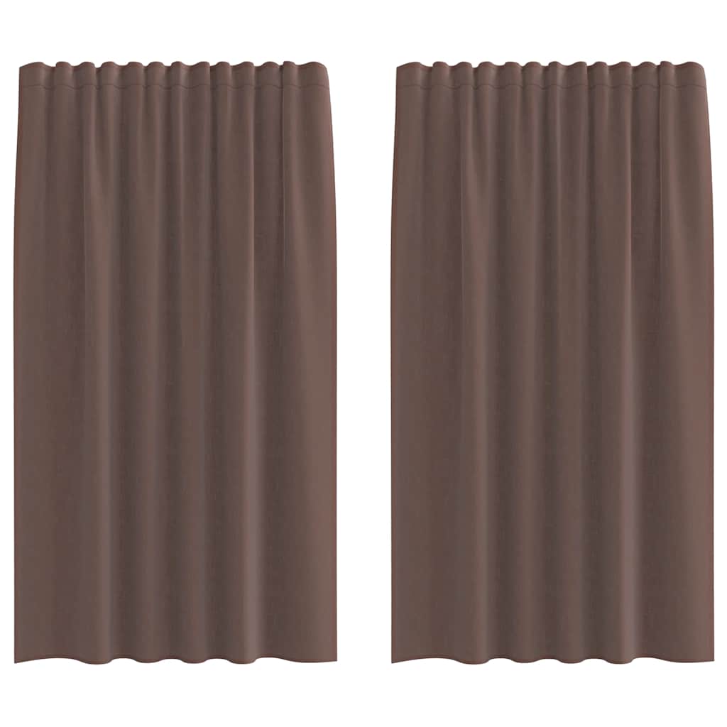 vidaXL Voile Vorhänge mit Stangentaschen 2 Stk. Braun