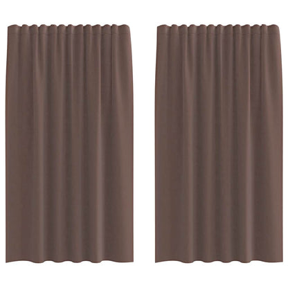 vidaXL Voile Vorhänge mit Stangentaschen 2 Stk. Braun