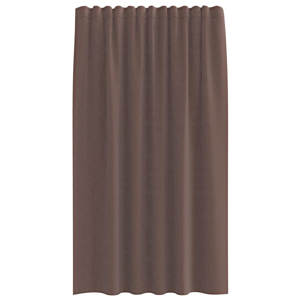 vidaXL Voile Vorhänge mit Stangentaschen 2 Stk. Braun