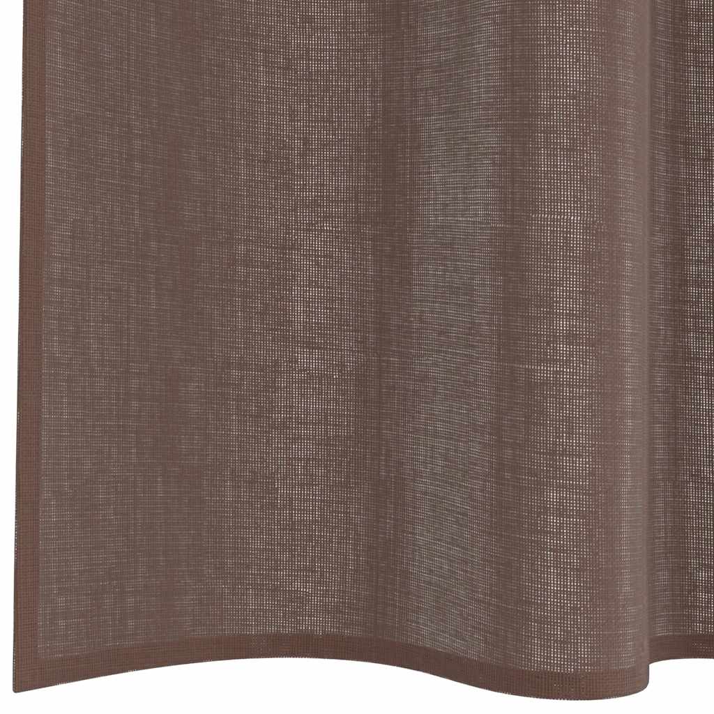 vidaXL Voile Vorhänge mit Stangentaschen 2 Stk. Braun