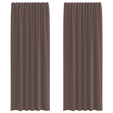 vidaXL Voile Vorhänge mit Stangentaschen 2 Stk. Braun