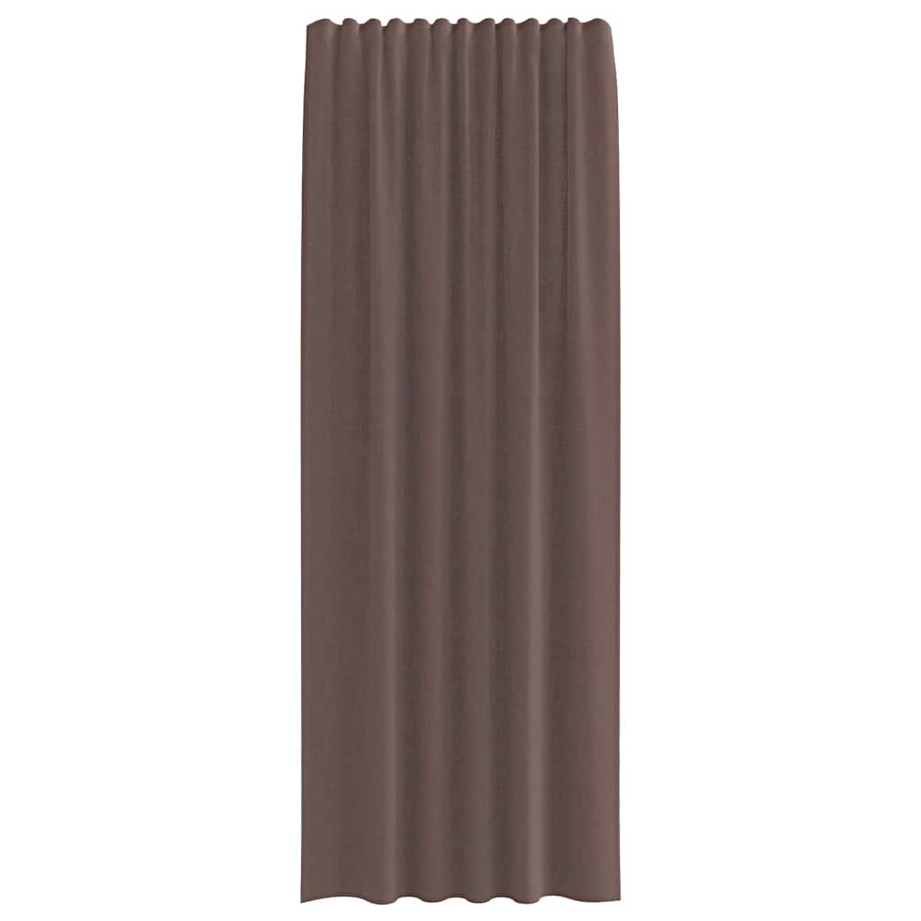 vidaXL Voile Vorhänge mit Stangentaschen 2 Stk. Braun