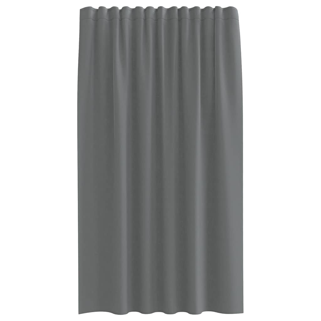 vidaXL Voile Vorhänge mit Stangentaschen 2 Stk. Dunkelgrau