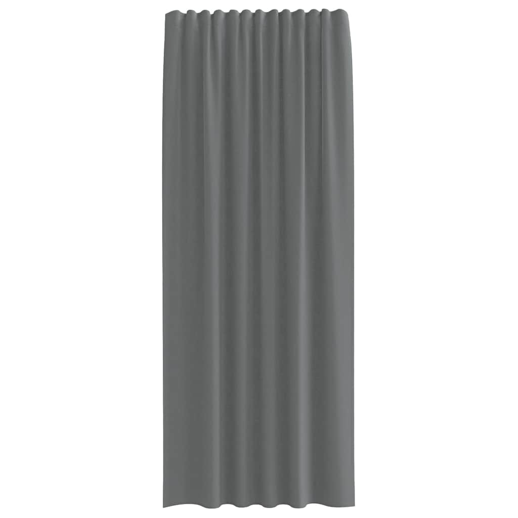 vidaXL Voile Vorhänge mit Stangentaschen 2 Stk. Dunkelgrau